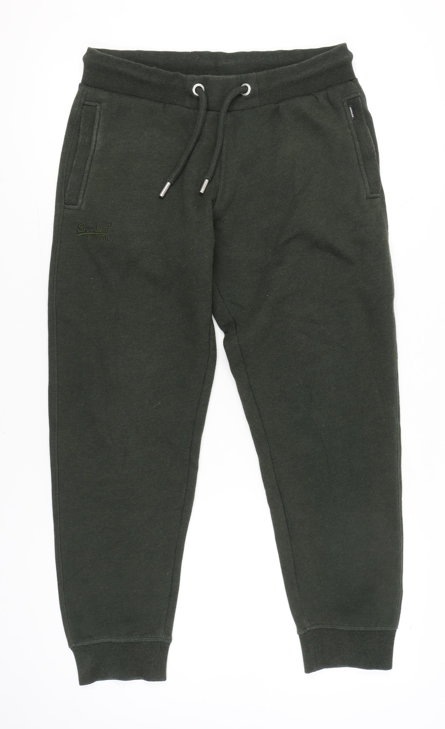 Superdry Men’s Green Jogger Sweatpants L Regular Fit Cotton Blend