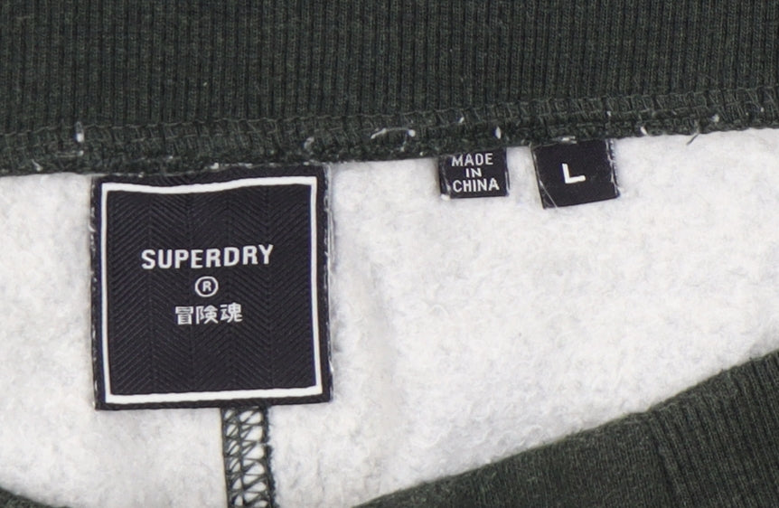 Superdry Men’s Green Jogger Sweatpants L Regular Fit Cotton Blend