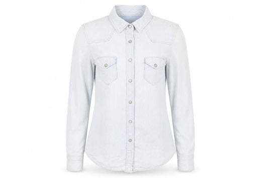 Womens UK Size M Gap Blue Cotton Button-Up