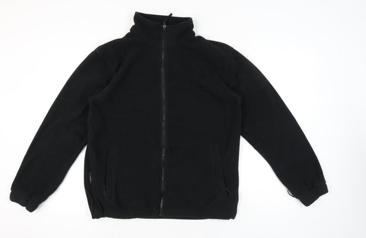 Mountain Life Men’s Black Fleece Jacket M Full Zip Outdoor Hiking