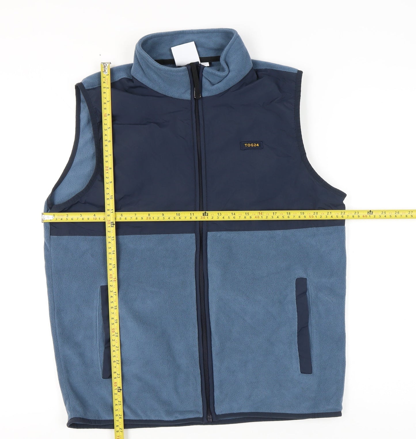 TOG24 Men’s Blue Fleece Bodywarmer Waistcoat Gilet Size M Outdoor Zip
