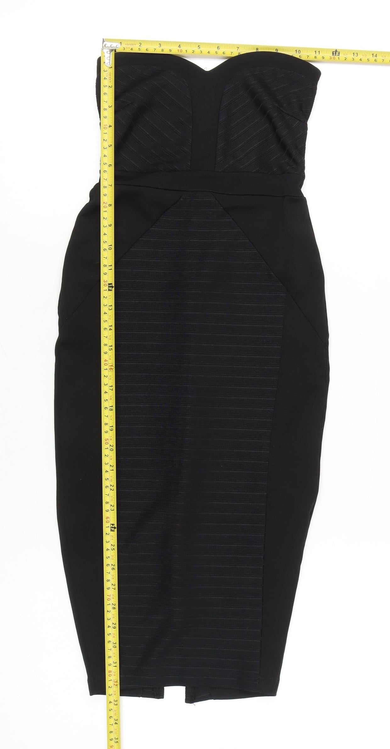 ASOS Petite Women’s Black Strapless Bodycon Midi Dress Size 2