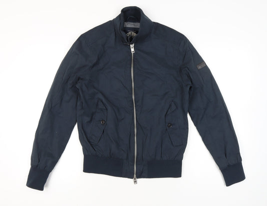 Superdry Men's Blue Bomber Jacket M Full Zip Pockets Casual
