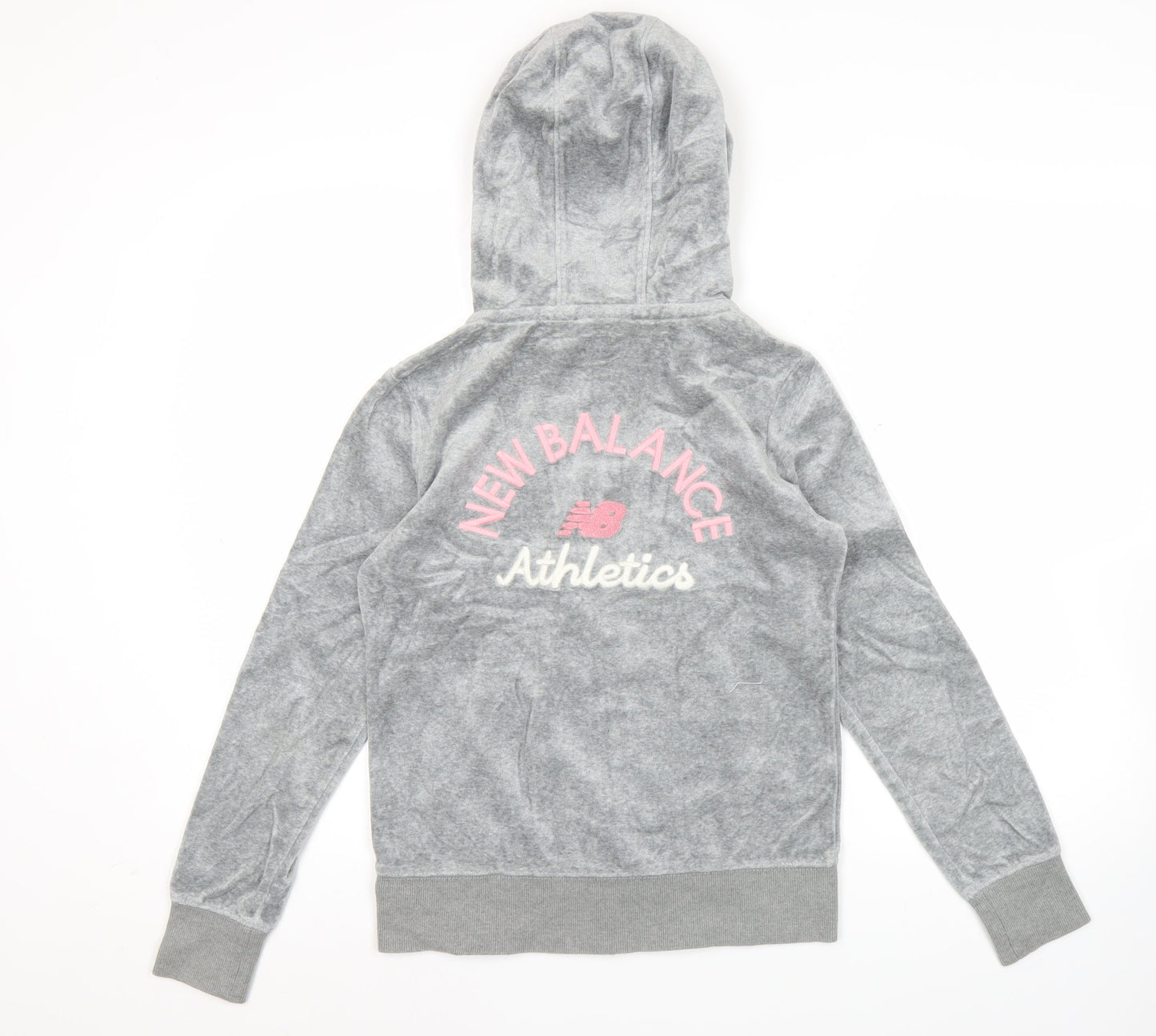 New Balance Womens Grey Hoodie M Full Zip Logo Sportswear