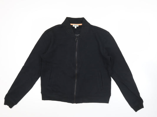 Kenzo Women Black S Varsity Jacket Tiger Logo Full Zip Cotton Blend