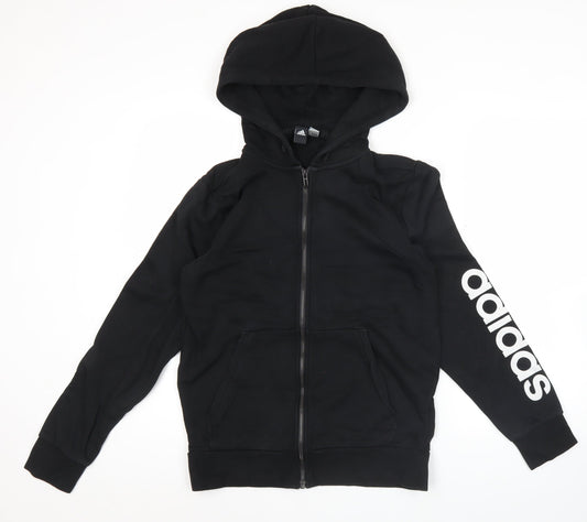 Adidas Men’s Black Full Zip Hoodie Jacket Size M Sportswear Logo