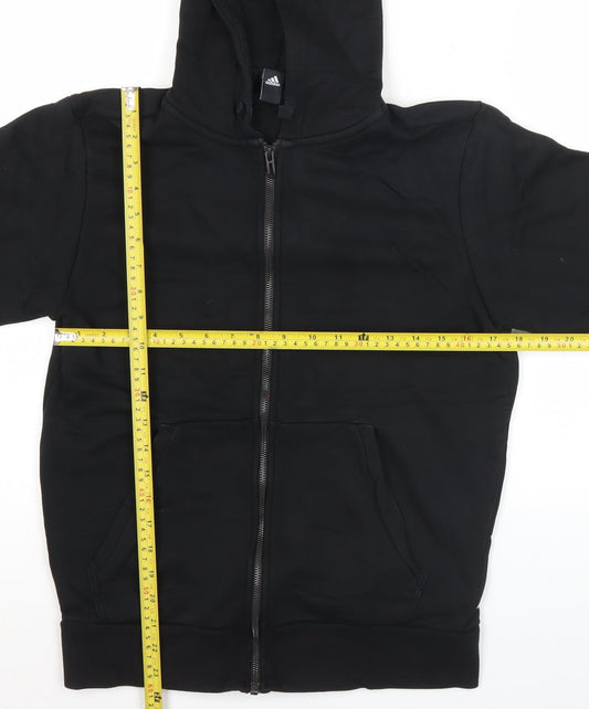 Adidas Men’s Black Full Zip Hoodie Jacket Size M Sportswear Logo