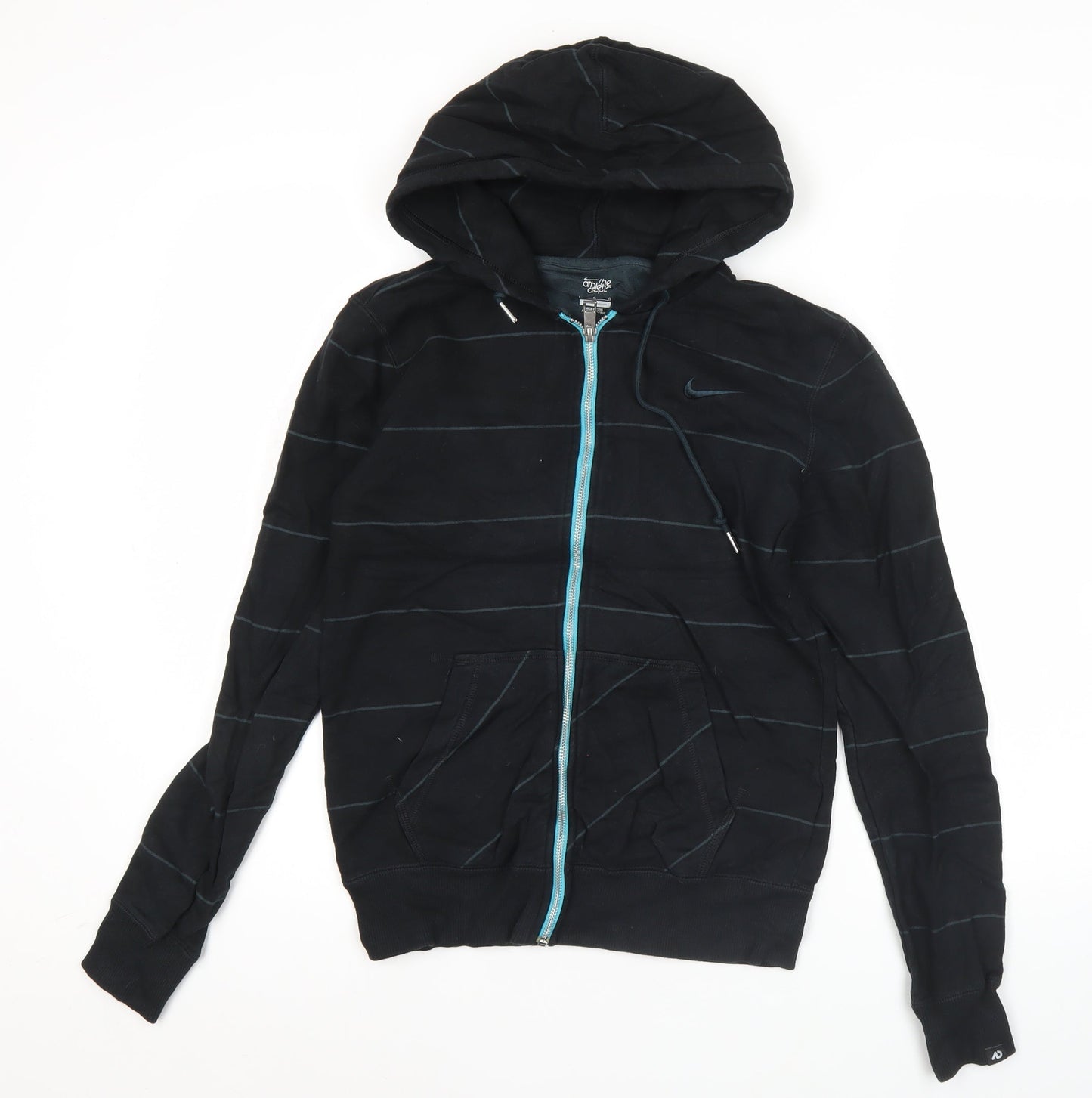 Nike Women’s Black Full Zip Hoodie Size M Cotton Sports Jacket