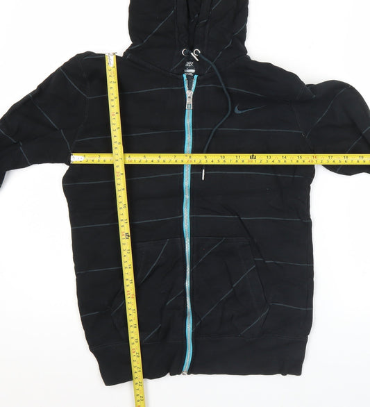 Nike Women’s Black Full Zip Hoodie Size M Cotton Sports Jacket