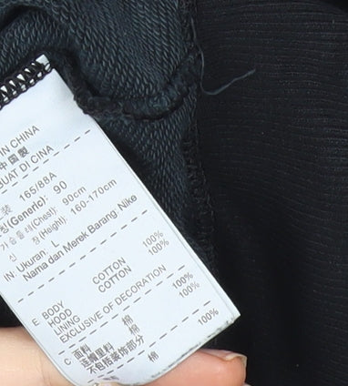 Nike Women’s Black Full Zip Hoodie Size M Cotton Sports Jacket