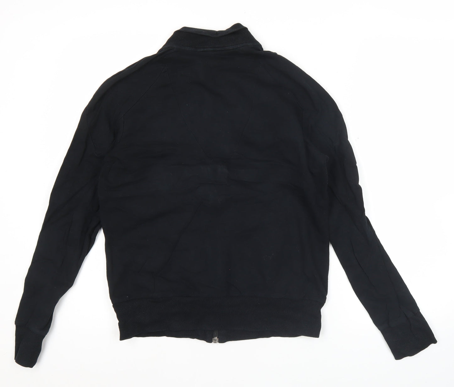 Adidas Womens Black Track Jacket Size 12 Full Zip Cotton Blend