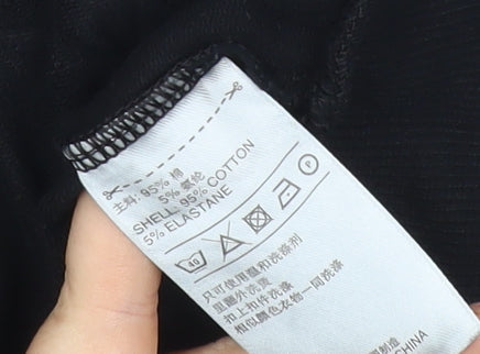 Adidas Womens Black Track Jacket Size 12 Full Zip Cotton Blend