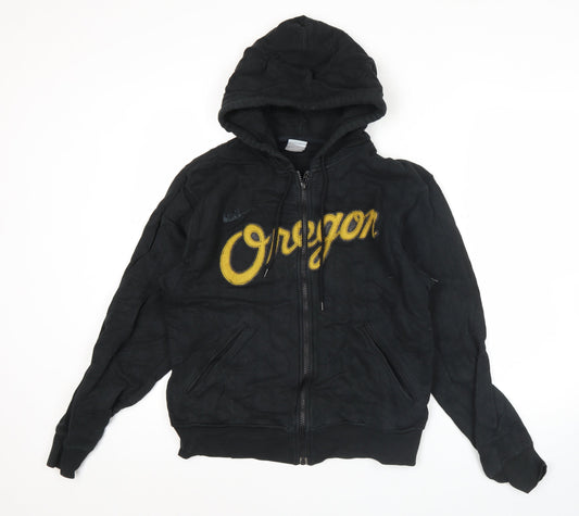Nike Mens Black Oregon Hoodie Small Full Zip Embroidered Logo