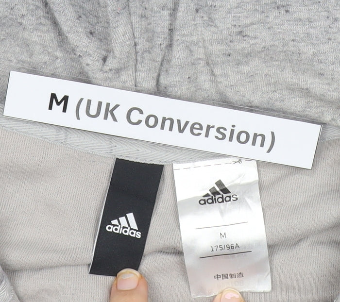Adidas Womens Grey Full Zip Hoodie M Regular Fit Sportswear