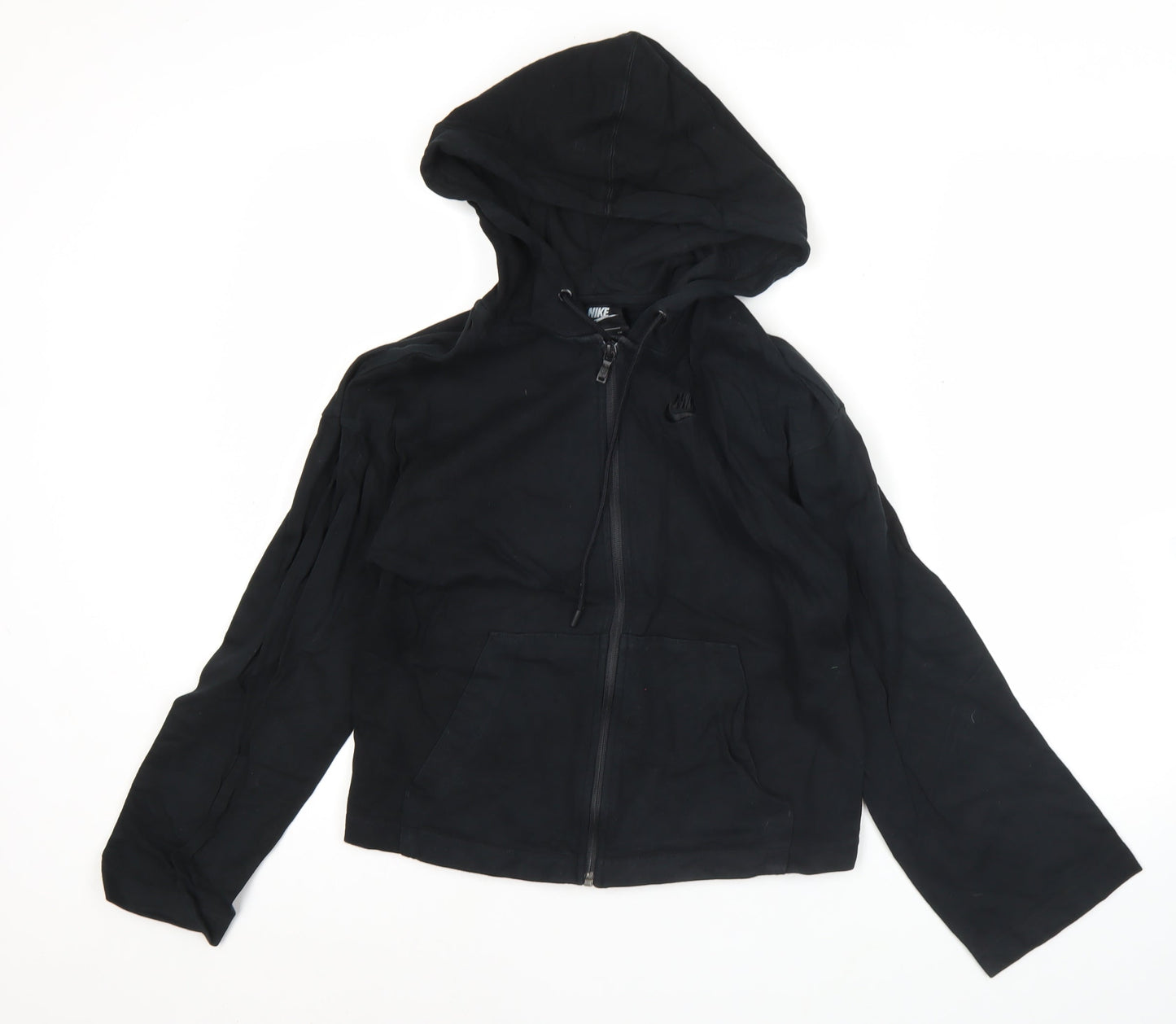 Nike Women’s Black Small Full Zip Hoodie Sweatshirt Cotton