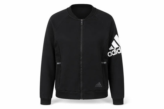 Adidas Womens Black Size 6 Track Jacket Full Zip Reflective Sportswear