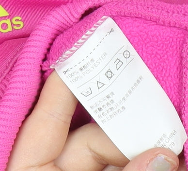 Adidas Womens Pink Zip Hoodie Size 14 Full Zip Sports Jacket