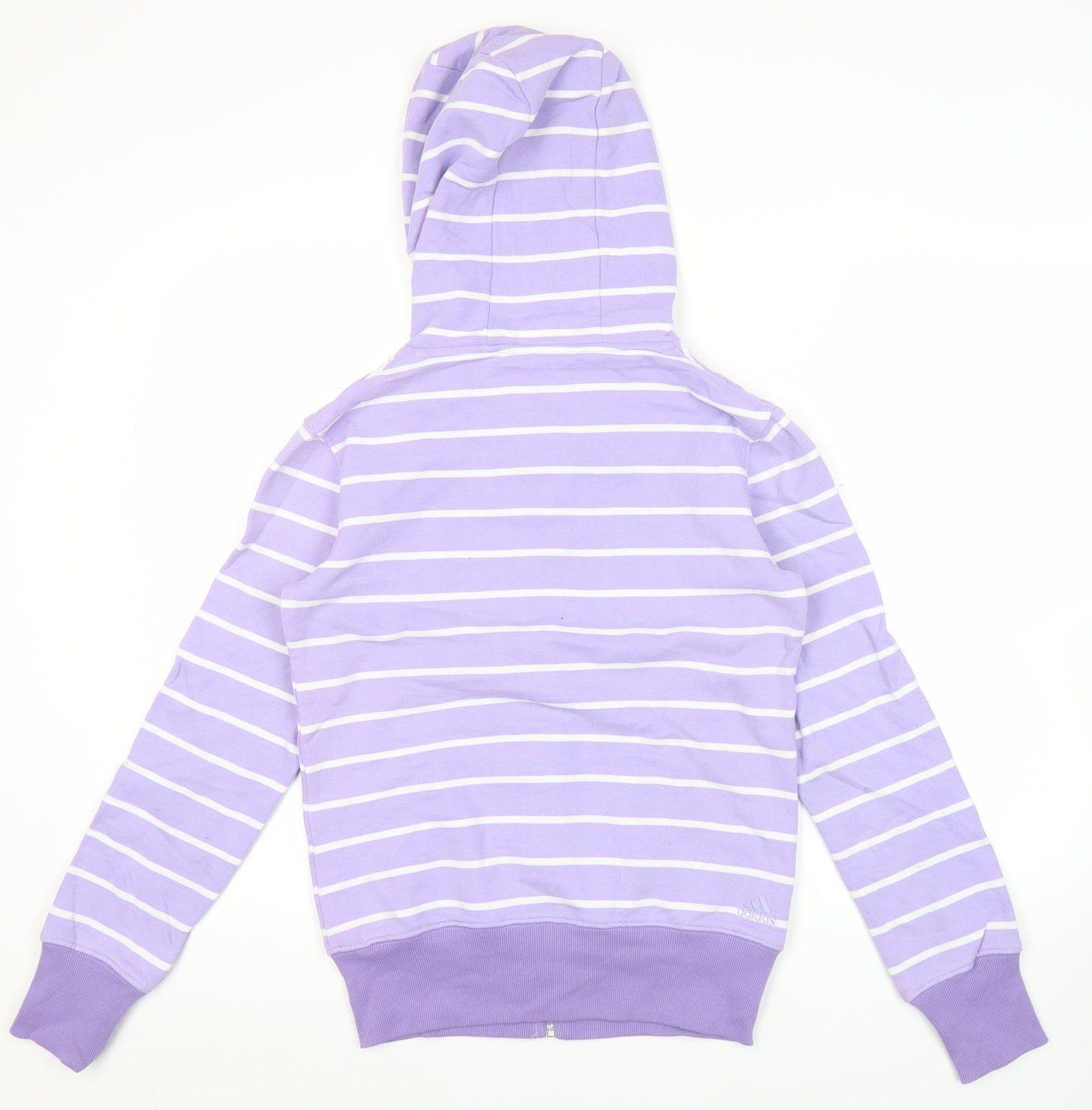 Adidas Women’s Purple Striped Full Zip Hoodie Size 8