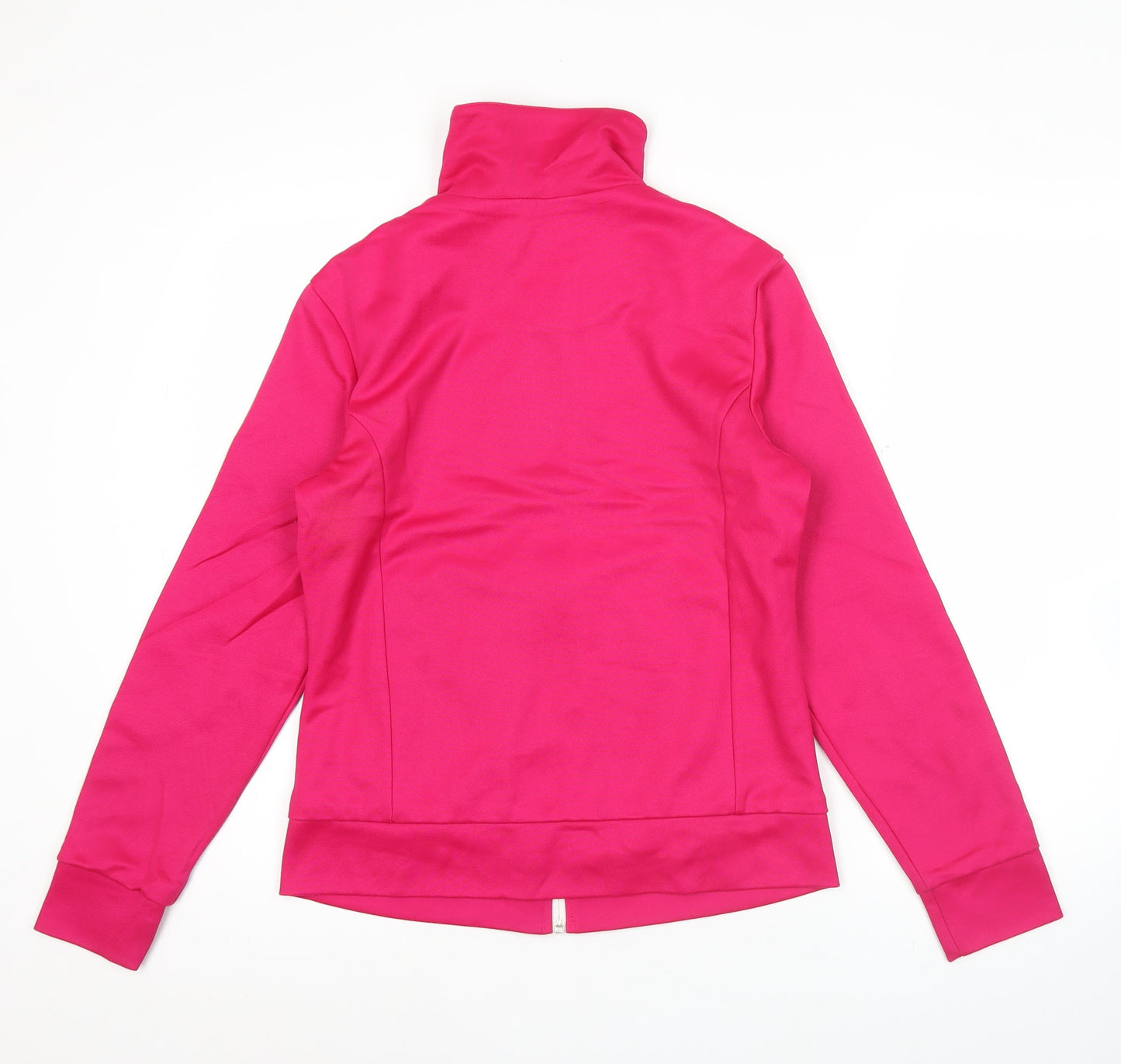 Adidas Womens Pink Track Jacket Size 10 Full Zip Slim Fit