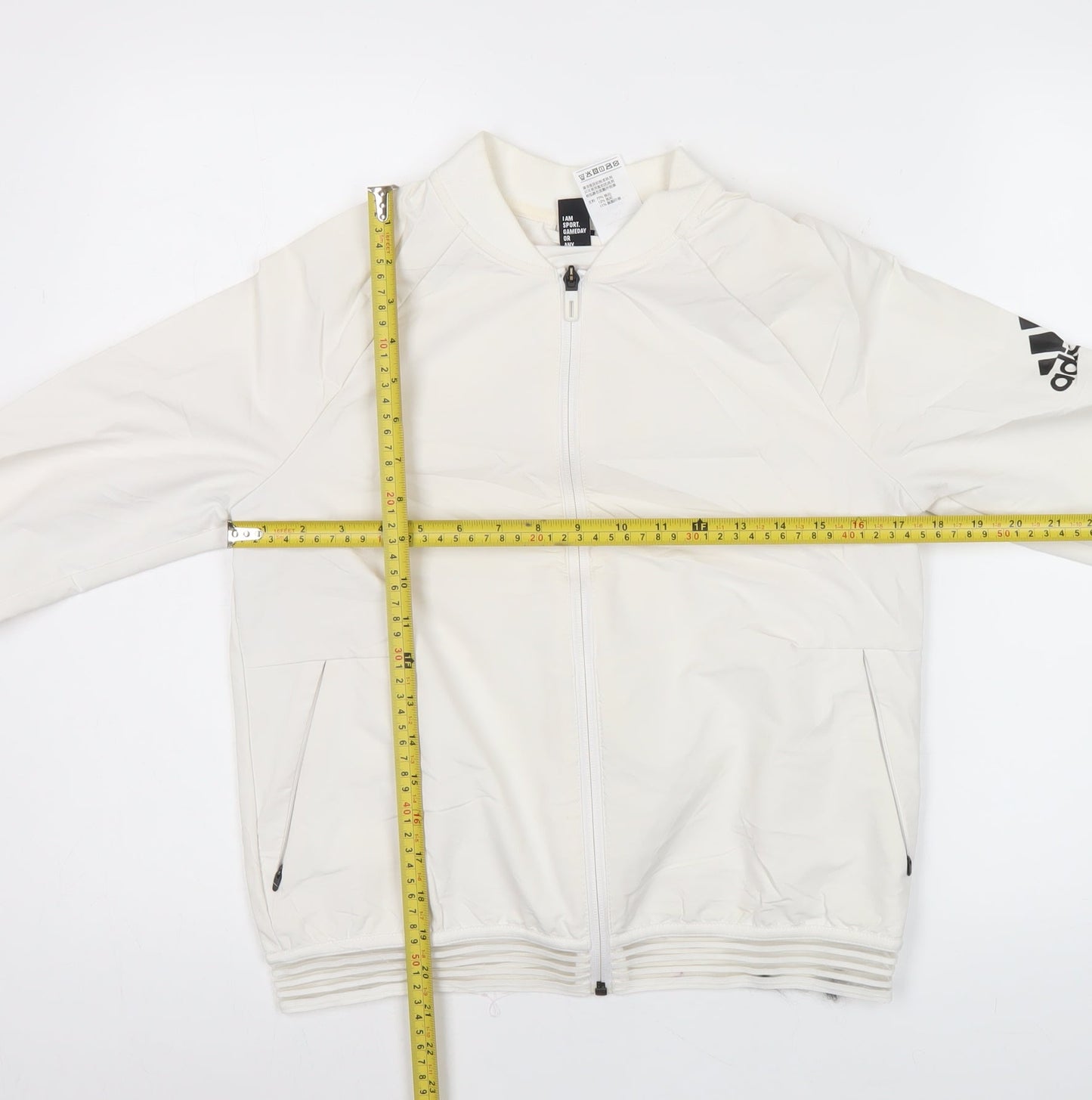 Adidas Women’s White Size 8 Track Jacket Full Zip Lightweight