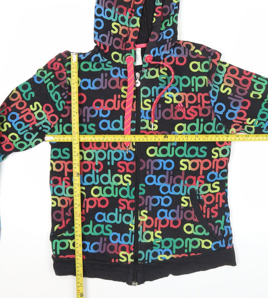 Adidas Women’s Multicoloured Hoodie Full Zip Size 14 Logo Print