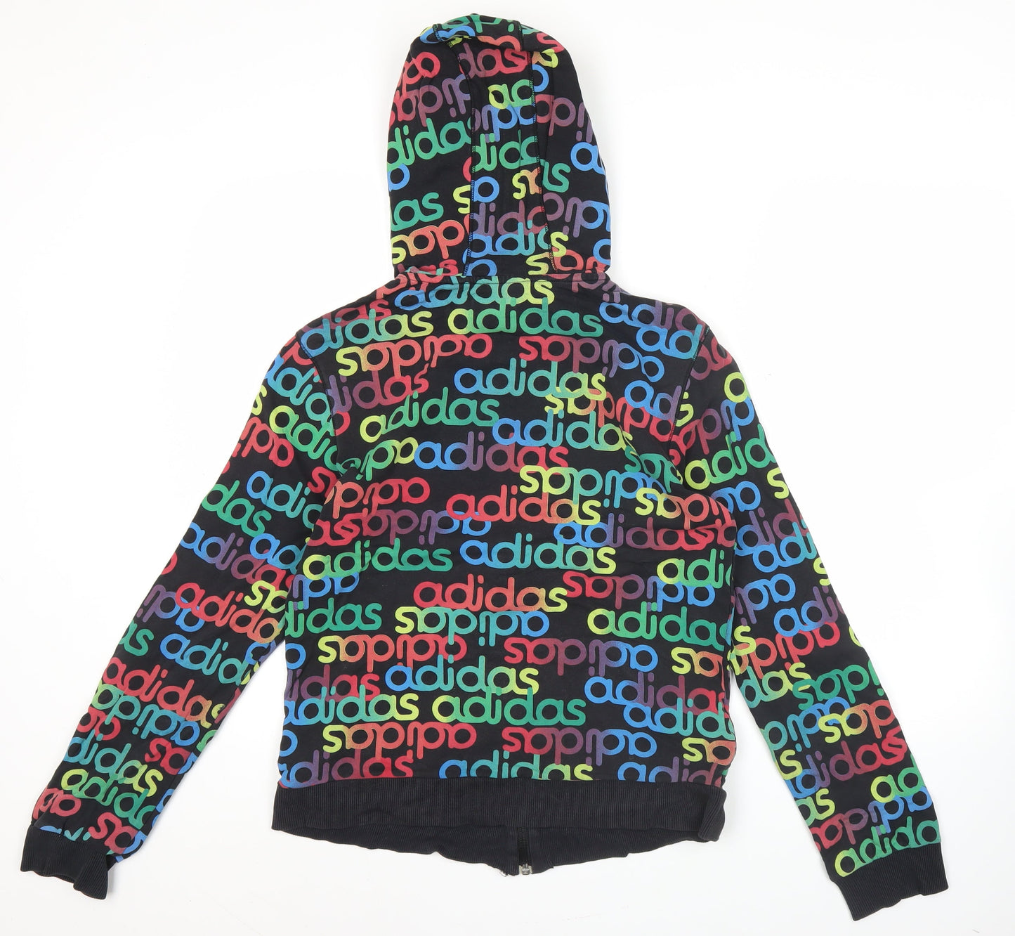 Adidas Women’s Multicoloured Hoodie Full Zip Size 14 Logo Print