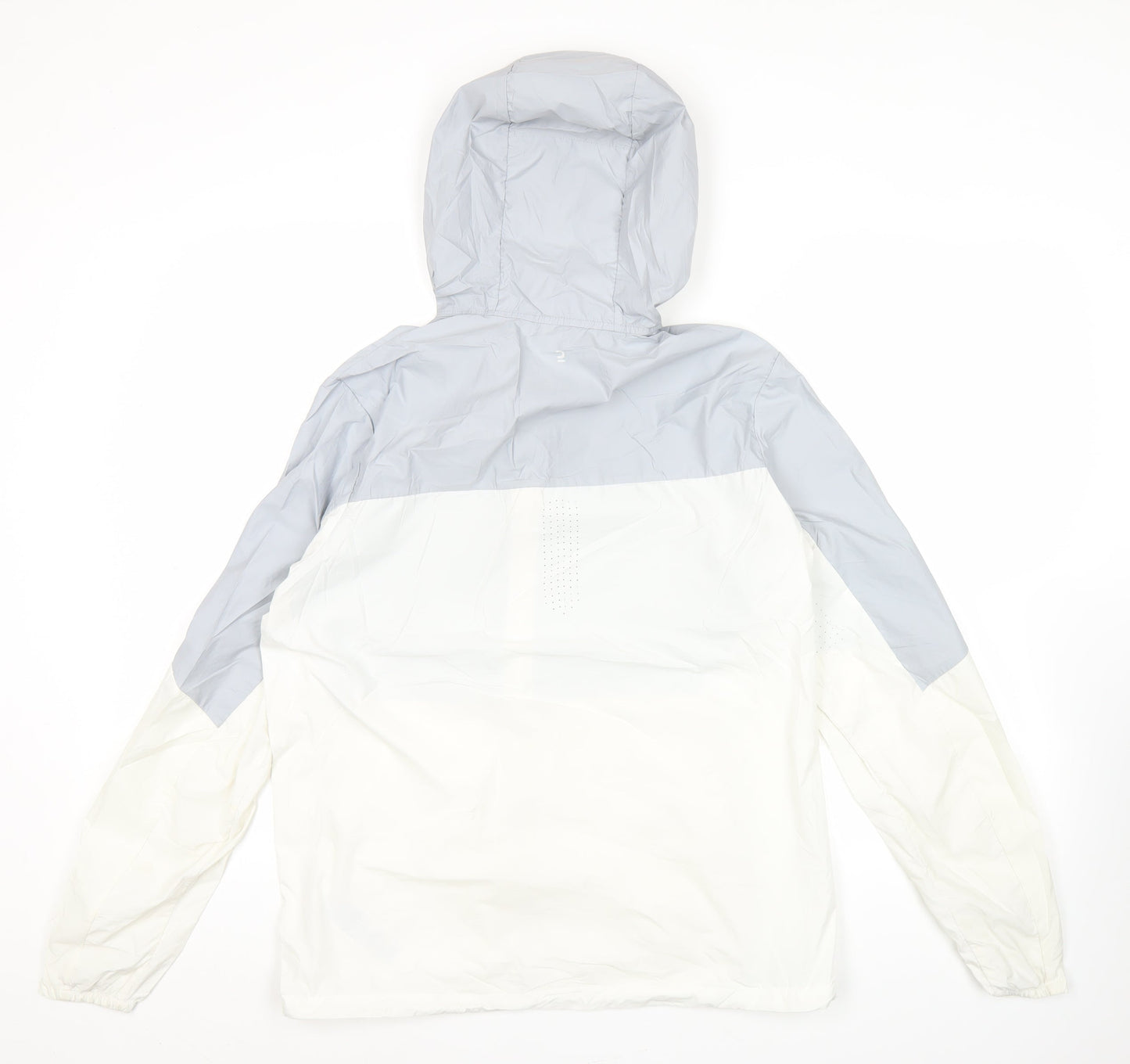 Quechua Women’s Grey White Windbreaker Jacket Size 16 Hooded