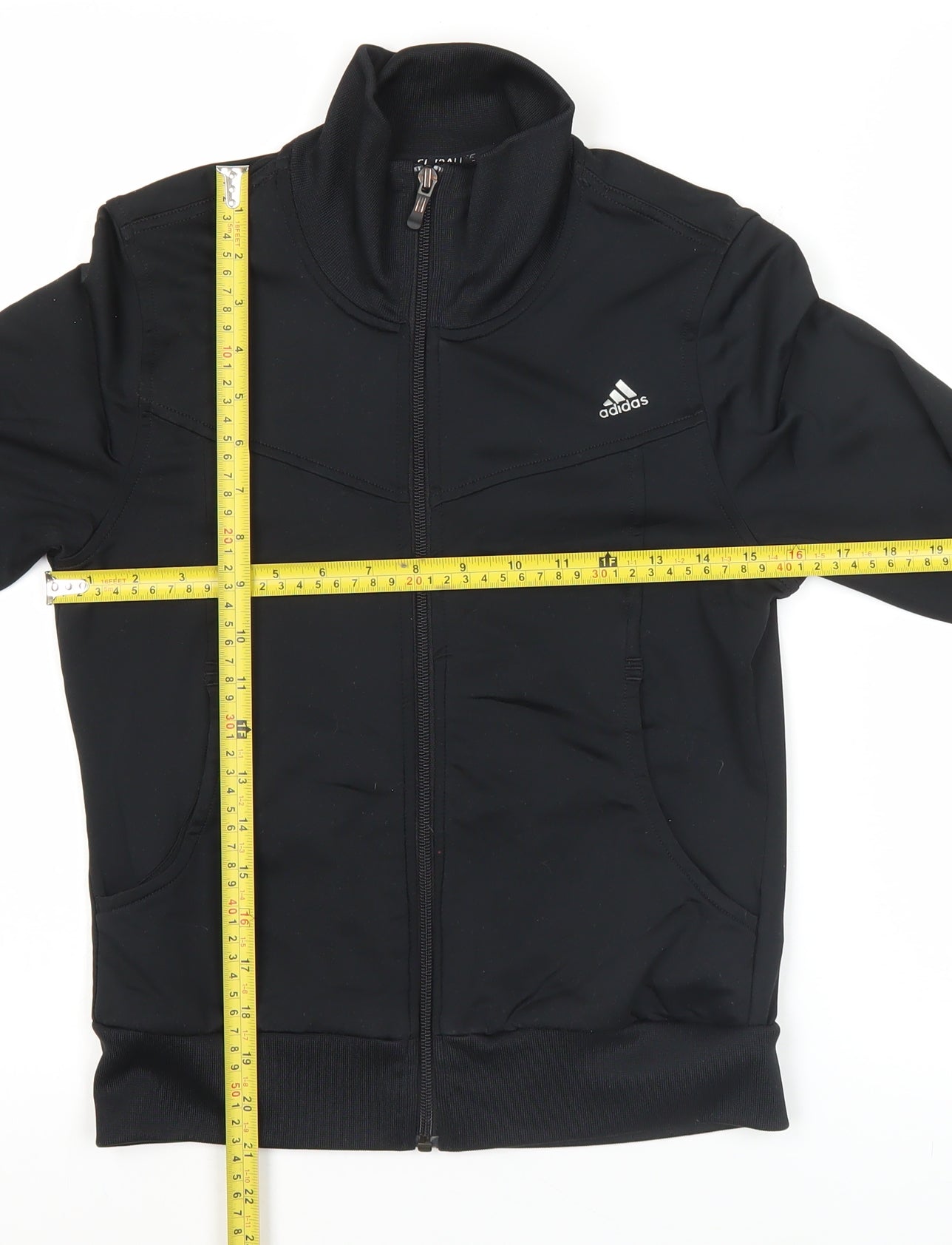 Adidas Womens Black Size 6 Track Jacket Climalite Full Zip