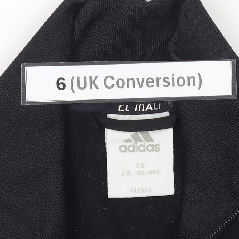 Adidas Womens Black Size 6 Track Jacket Climalite Full Zip