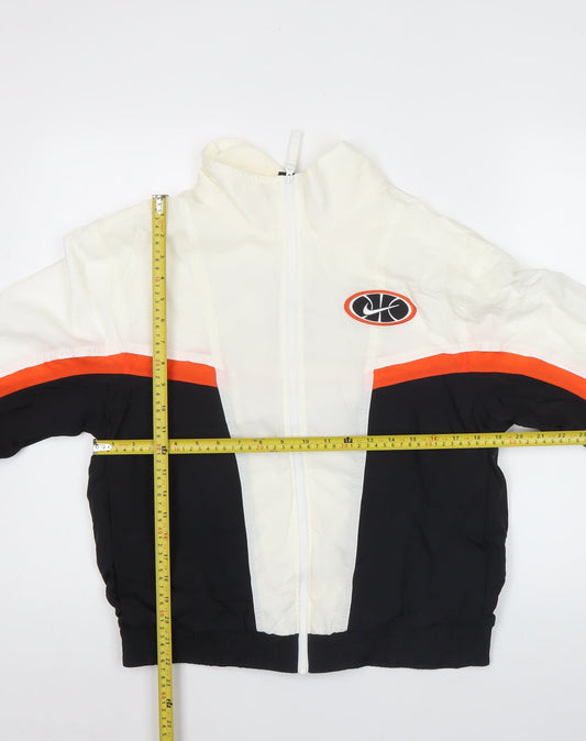Nike Men’s Black White Orange Small Track Jacket Colourblock