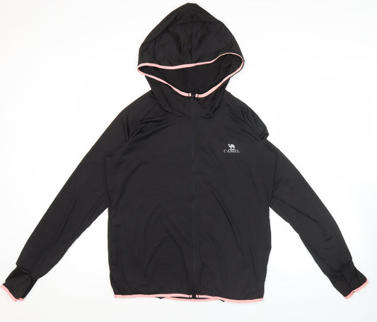 Camel Women’s Black Full Zip Lightweight Hoodie Size 12