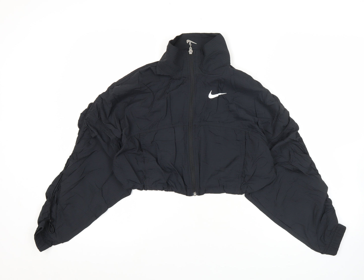 Nike Women’s Black Cropped Windbreaker Jacket Size 8 Lightweight