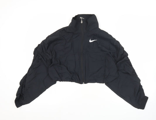 Nike Women’s Black Cropped Windbreaker Jacket Size 8 Lightweight