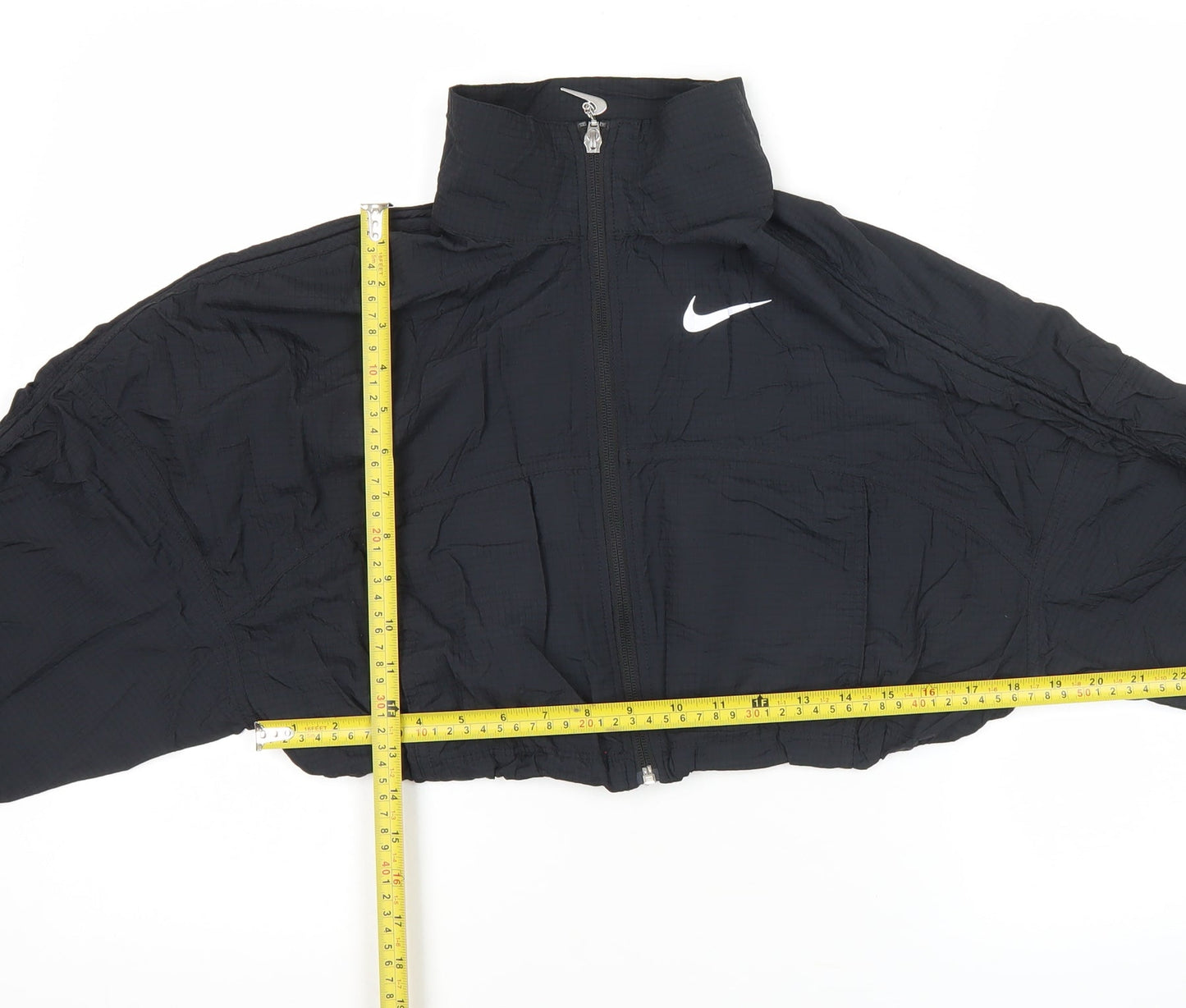 Nike Women’s Black Cropped Windbreaker Jacket Size 8 Lightweight