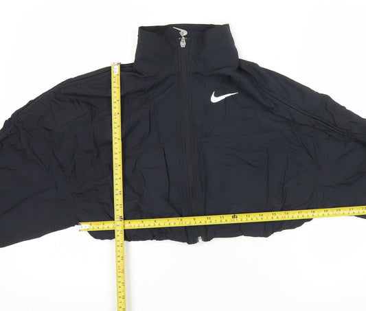Nike Women’s Black Cropped Windbreaker Jacket Size 8 Lightweight