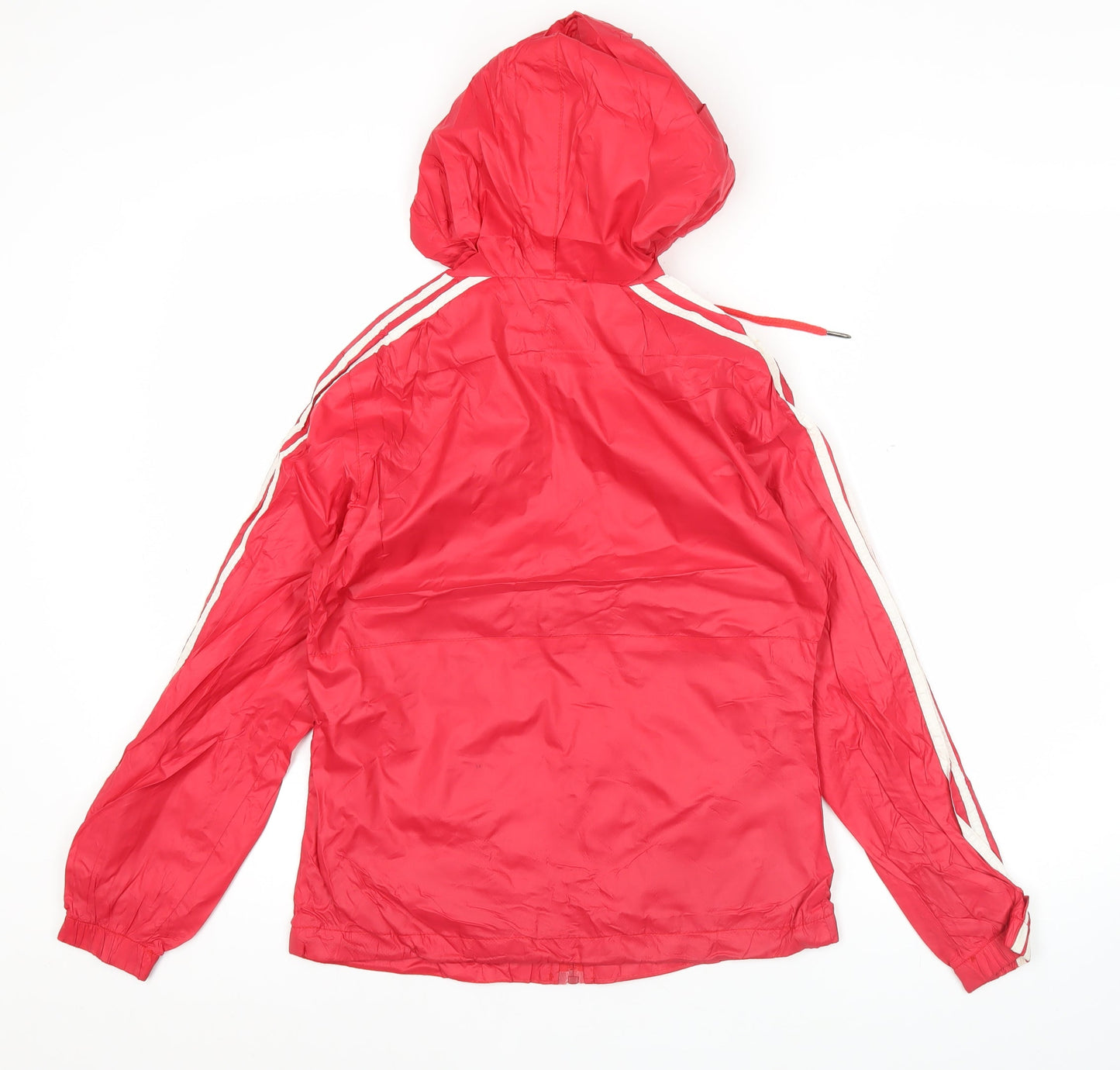 Adidas Womens Red Medium Hooded Windbreaker Jacket