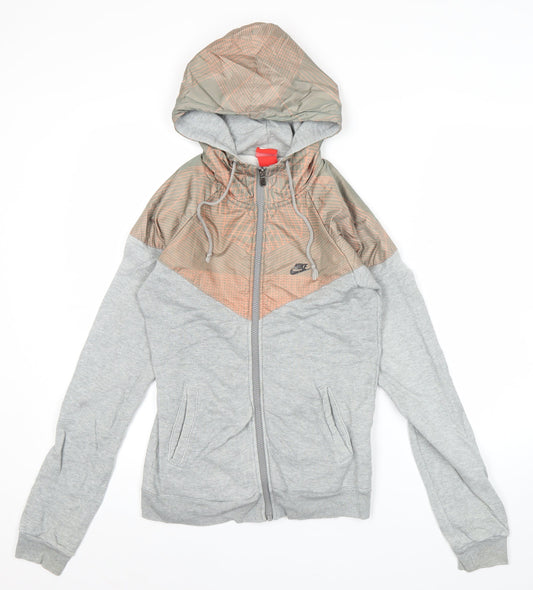 Nike Men’s Grey Full Zip Hoodie Jacket M Regular Fit Lightweight