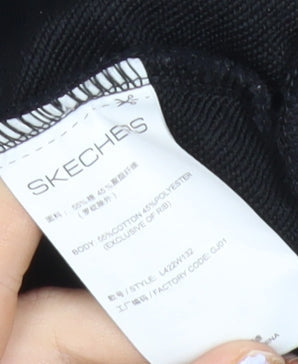 Skechers Womens Black Sweatshirt UK 12 Regular Fit Cotton Blend