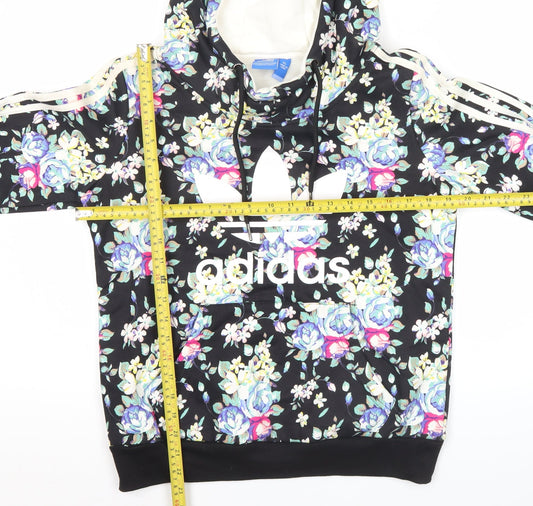 Adidas Women’s XL Black Floral Pullover Hoodie Sweatshirt