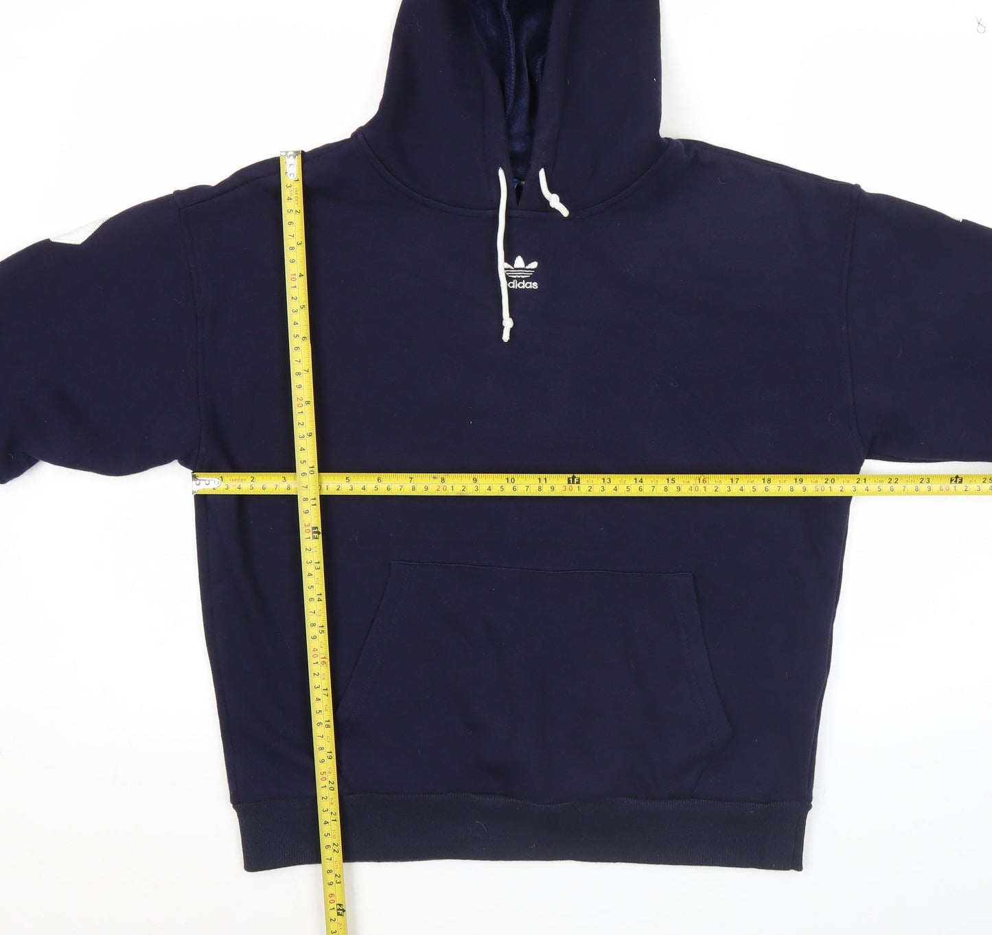 Adidas Men’s Blue Large Pullover Hoodie with Logo Graphic