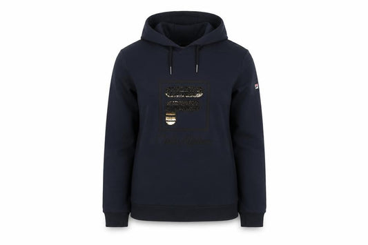 Womens UK 10 Regular FILA Black Pullover Hoodie
