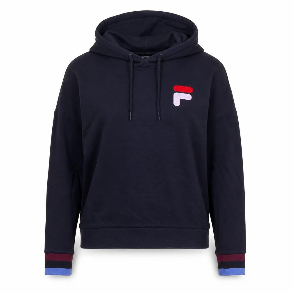 Womens UK 12 Regular FILA Black Pullover Hoodie