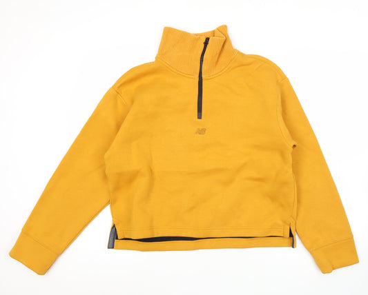 New Balance Men’s Yellow 1/4 Zip Sweatshirt Size M High Neck Sportswear