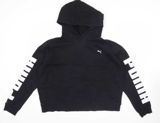 Puma Men’s Black L Pullover Hoodie Sports Logo Long Sleeve
