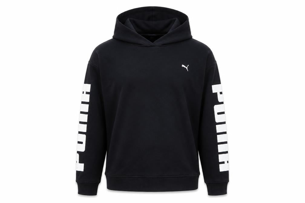 Mens UK L Regular PUMA Black Pullover Hoodie