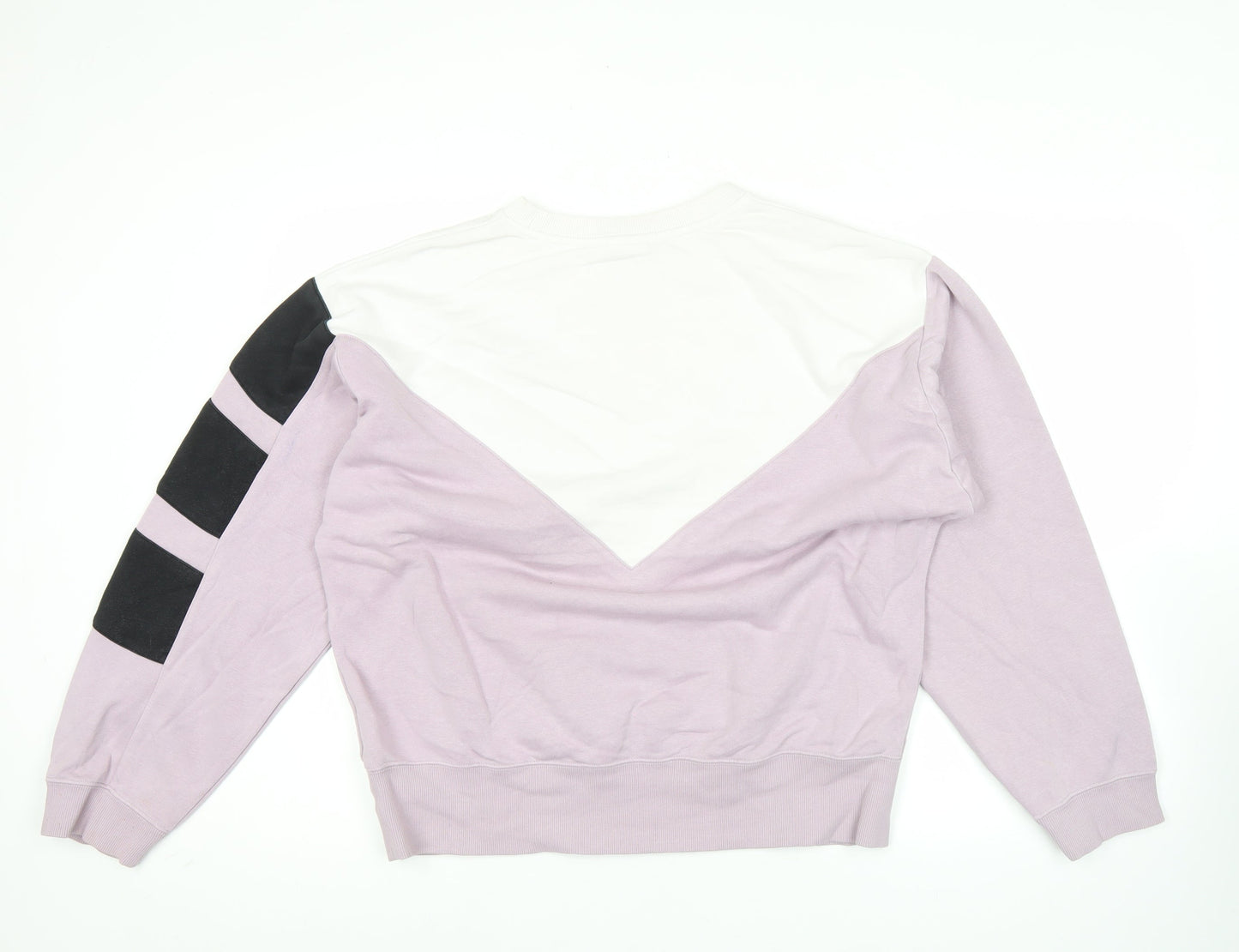 Adidas Womens Sweatshirt Purple White Black Size 10 Colourblock Pullover