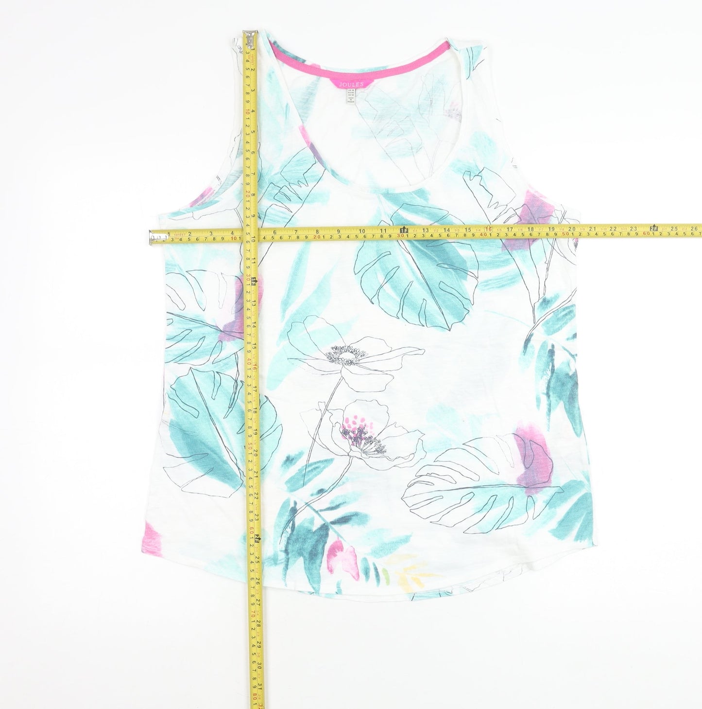 Joules Womens Multicoloured Floral Cotton Tank Top UK 14