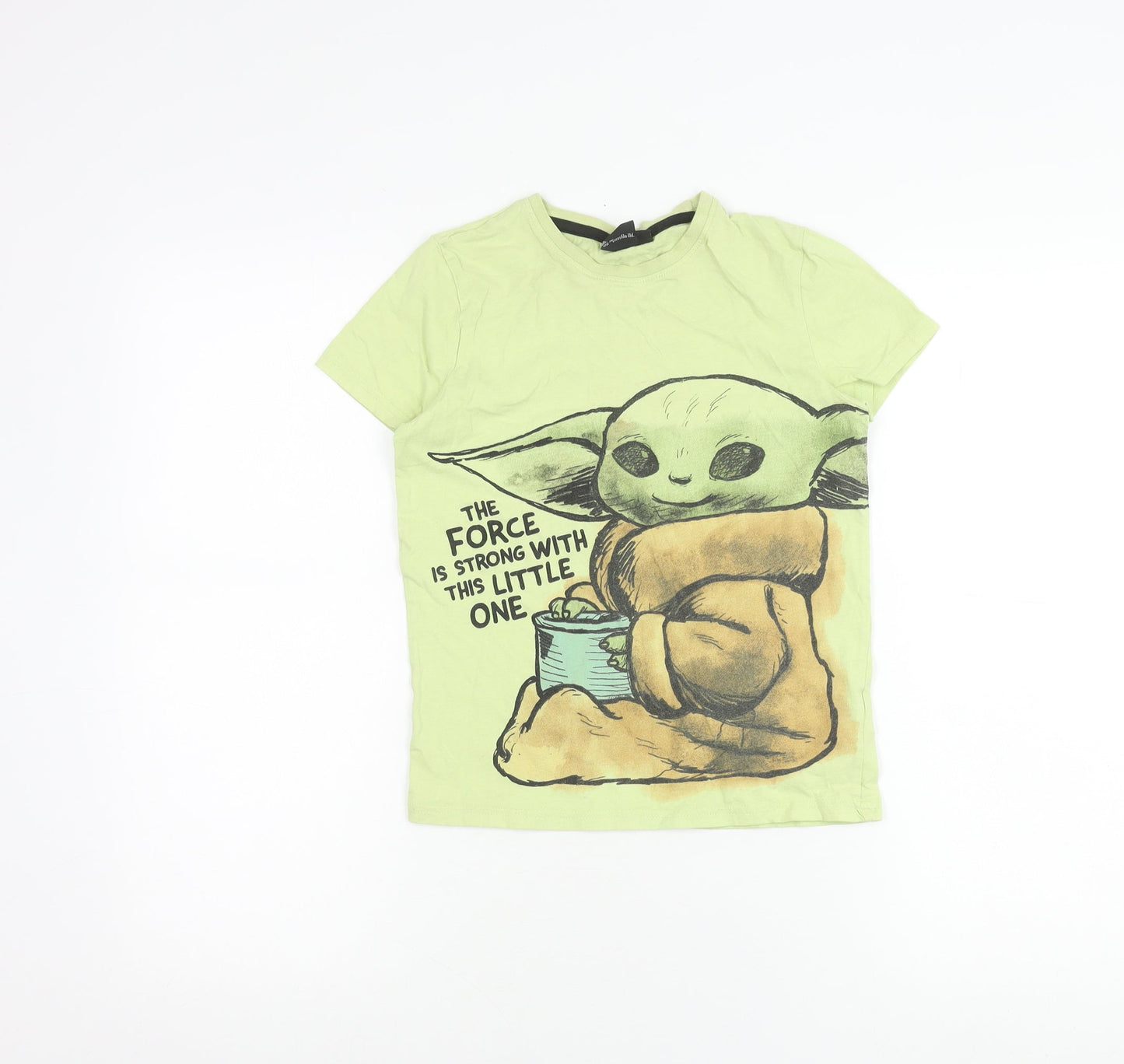 Star Wars Boys Green Grogu T-Shirt 8-9Y Short Sleeve Crew Neck