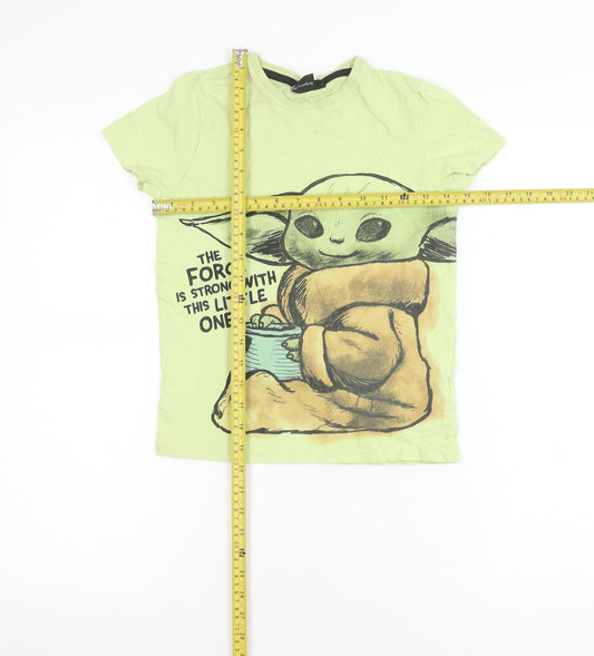 Star Wars Boys Green Grogu T-Shirt 8-9Y Short Sleeve Crew Neck