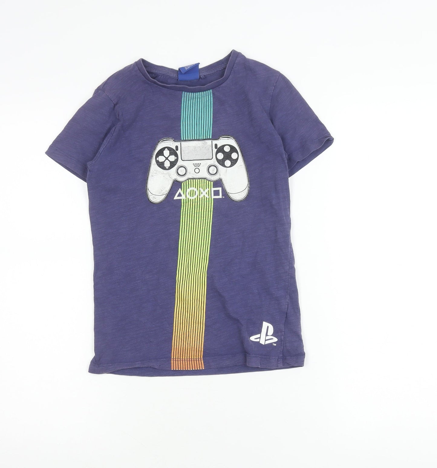 Next Boys Blue PlayStation Graphic T-Shirt 8 Years Short Sleeve Cotton